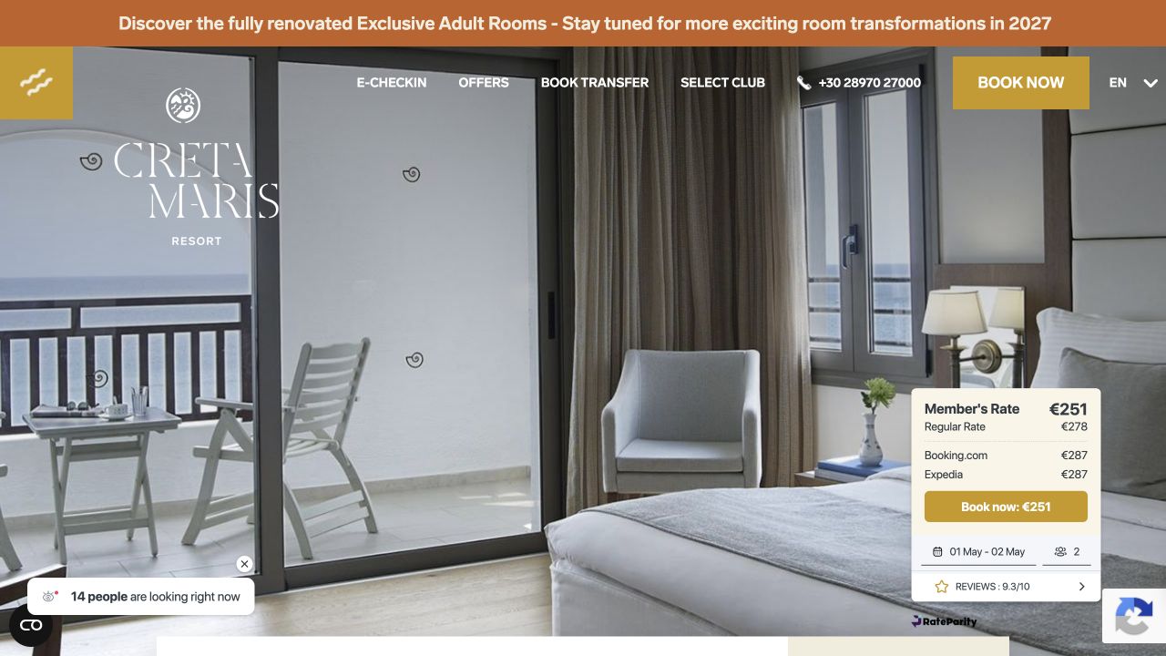 Creta Maris hospitality website
